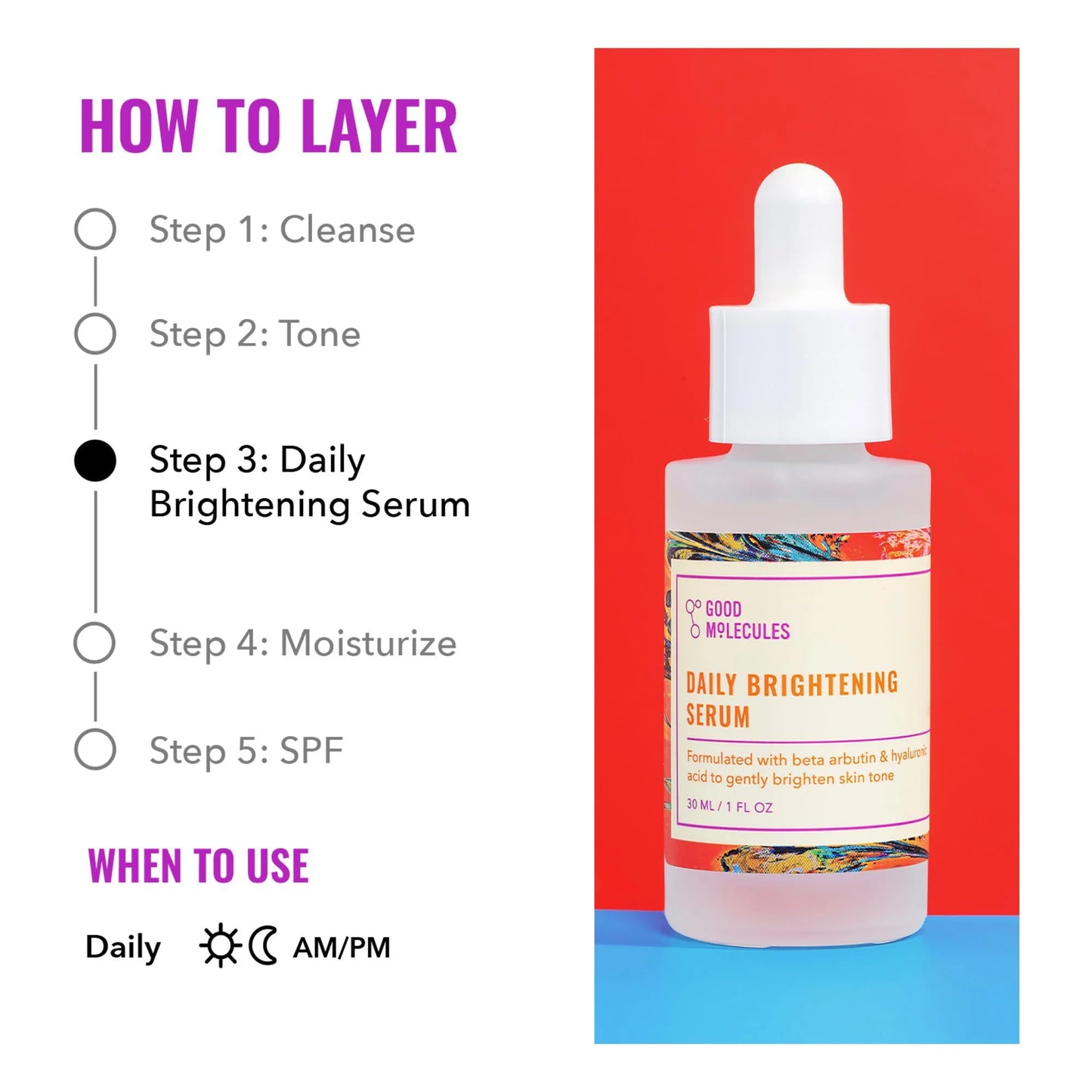 Daily Brightening Face Serum - 1 Fl Oz
